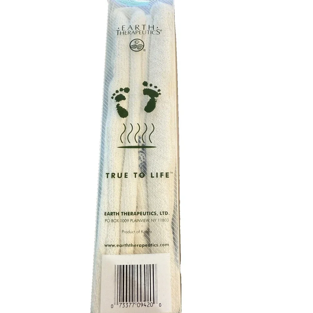 Earth Therapeutics Thera-Sox Heat Therapy Socks + Herba-Gel Insoles Open Box New